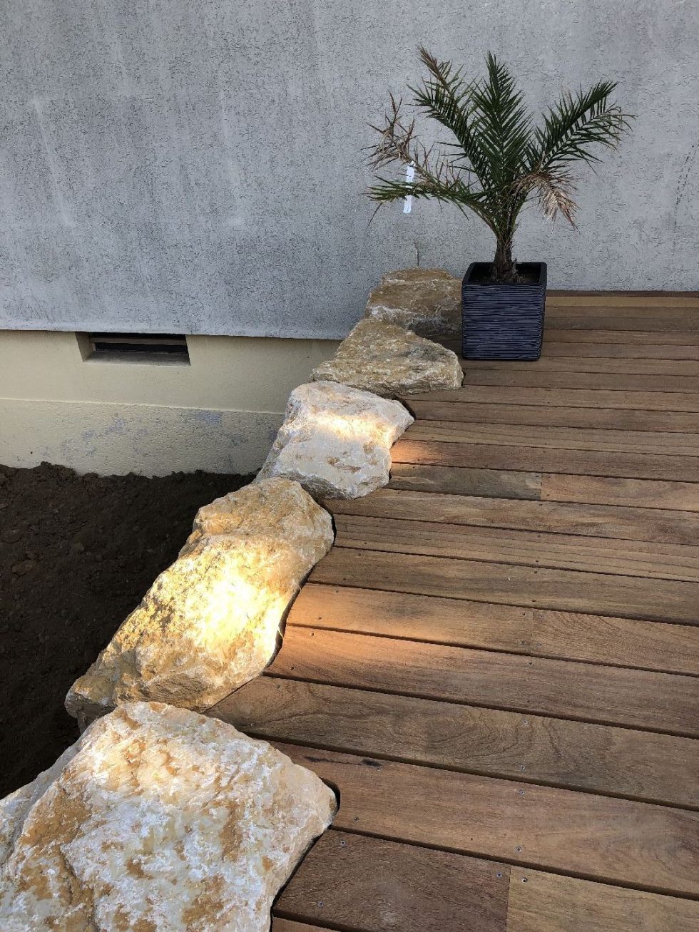 Détail finition terrasse Rochetaillée sur Saône